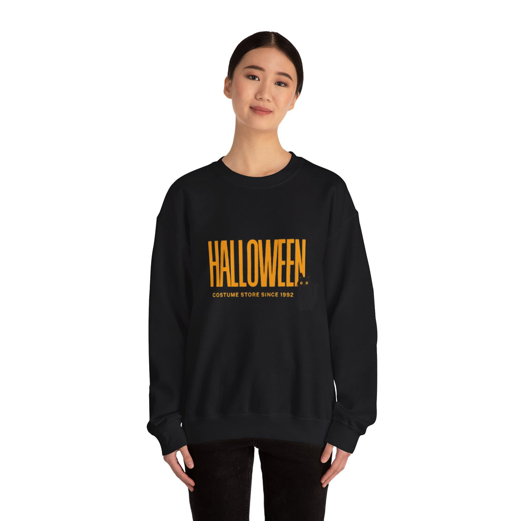 Halloween Cat Crewneck Sweatshirt, Unisex Fall Apparel, Cozy Halloween Sweater, Spooky Gift, October Fashion